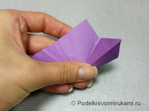 Как сделать цветок из бумаги. Модульное оригами. Фото №10.