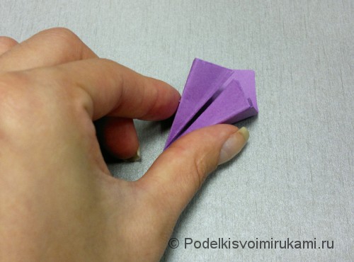 Как сделать цветок из бумаги. Модульное оригами. Фото №17.