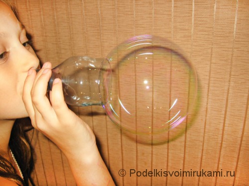 Как сделать раствор для мыльных пузырей в домашних условиях. Итоговый вид поделки.