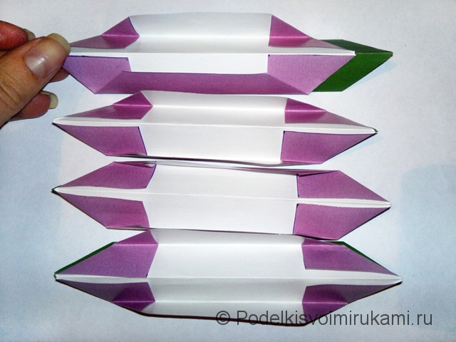 Как сделать лилию из бумаги. Шаг №2. Фото 14.