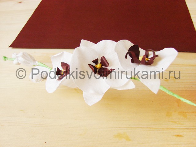 Изготовление орхидеи из бумаги - фото 36.