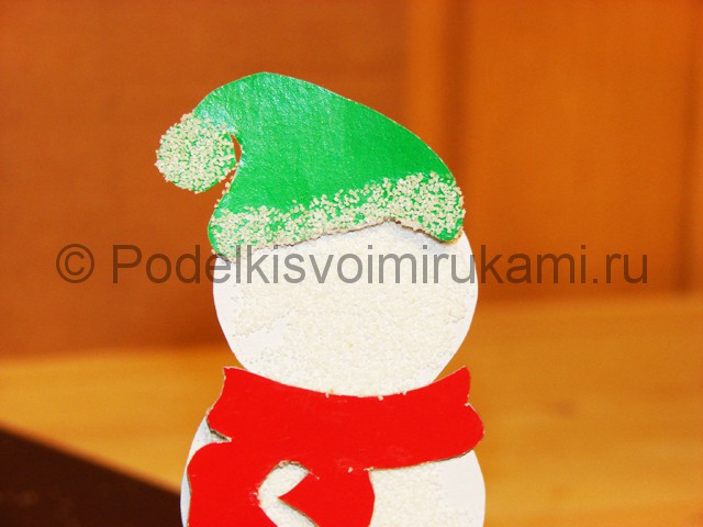 Изготовление снеговика из бумаги - фото 23.