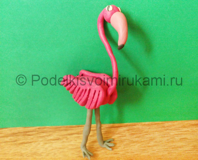 Лепка фламинго из пластилина - фото 17.