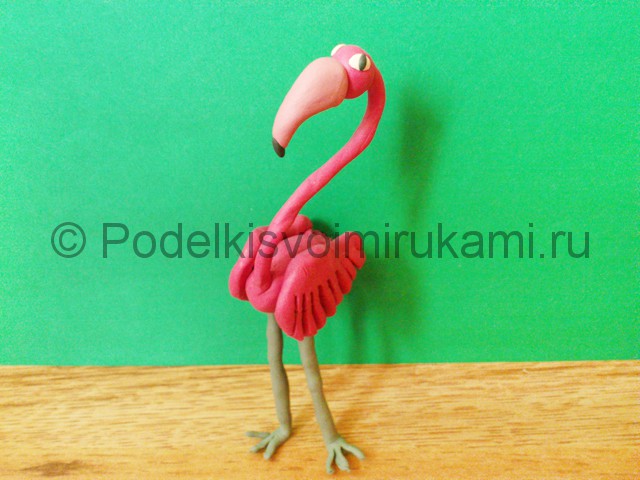 Лепка фламинго из пластилина - фото 18.