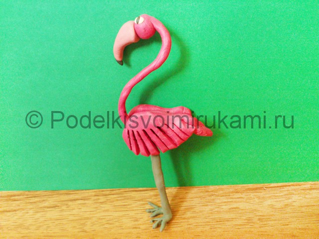 Лепка фламинго из пластилина - фото 20.