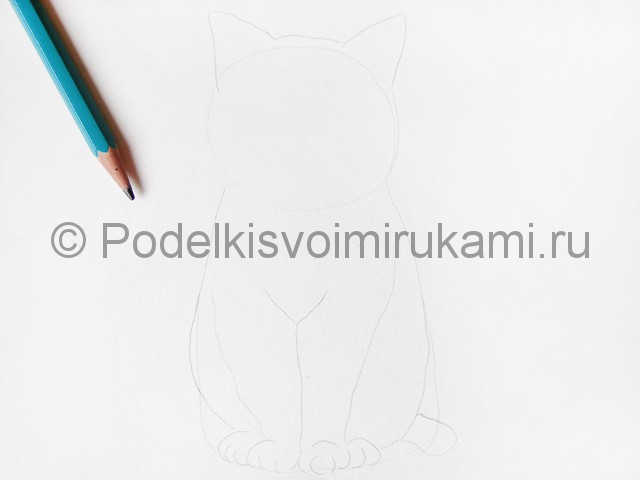 Рисуем кошку цветными карандашами - фото 3.