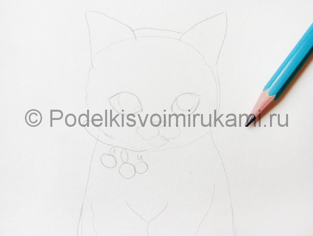 Рисуем кошку цветными карандашами - фото 4.