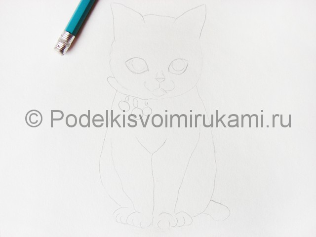 Рисуем кошку цветными карандашами - фото 6.