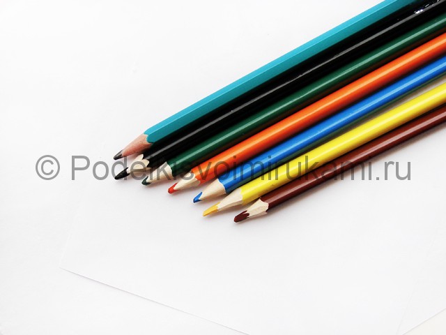 Рисуем лису цветными карандашами - фото 1.