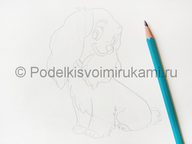 Рисуем собаку цветными карандашами - фото 6.