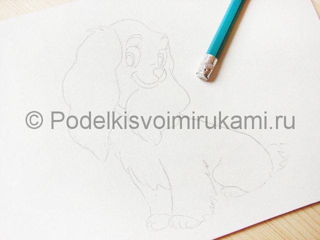 Рисуем собаку цветными карандашами - фото 7.