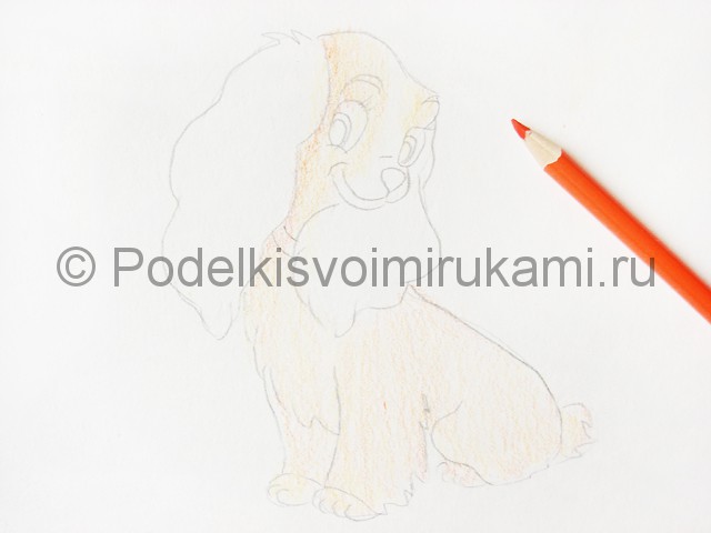Рисуем собаку цветными карандашами - фото 9.