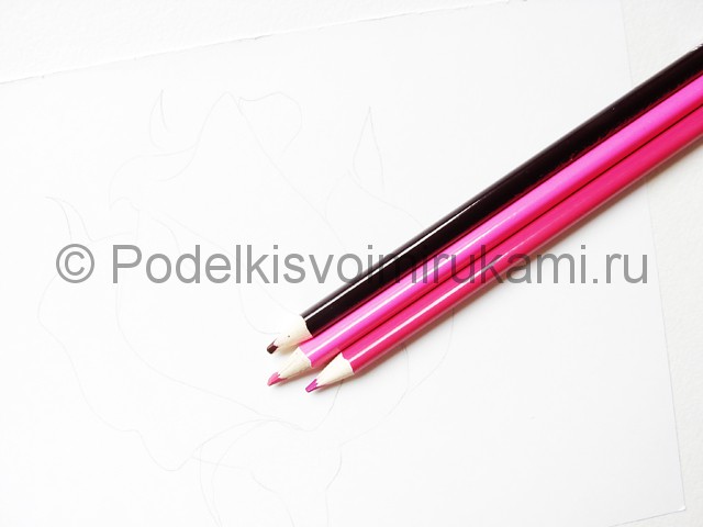 Рисуем красивую розу цветными карандашами - фото 6.